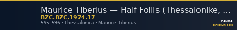 Maurice Tiberius — Half Follis (Thessalonike, 595–596) — CANOA