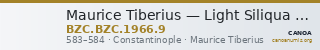 Maurice Tiberius — Light Siliqua (Constantinople, 583–584) — CANOA