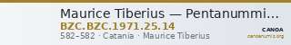 Maurice Tiberius — Pentanummium (Catania, 582) — CANOA