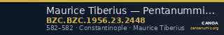 Maurice Tiberius — Pentanummium (Constantinople, 582) — CANOA