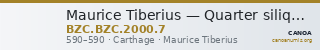 Maurice Tiberius — Quarter siliqua (Carthage, 590) — CANOA