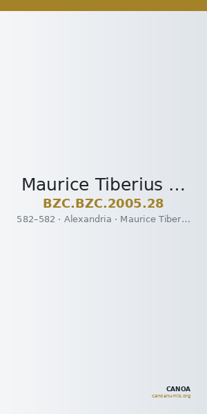 Maurice Tiberius — Solidus (Alexandria, 582) — CANOA