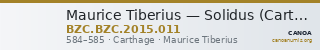 Maurice Tiberius — Solidus (Carthage, 584–585) — CANOA