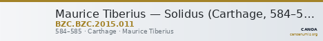 Maurice Tiberius — Solidus (Carthage, 584–585) — CANOA