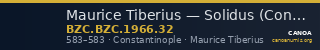 Maurice Tiberius — Solidus (Constantinople, 583) — CANOA