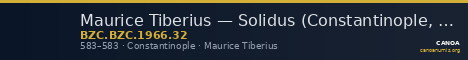 Maurice Tiberius — Solidus (Constantinople, 583) — CANOA