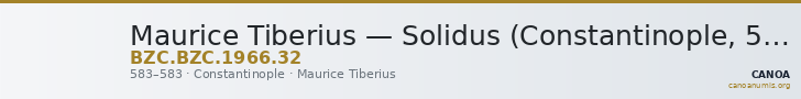 Maurice Tiberius — Solidus (Constantinople, 583) — CANOA
