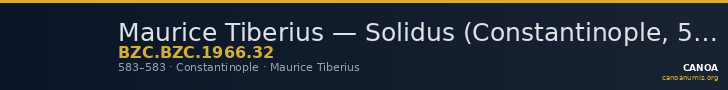 Maurice Tiberius — Solidus (Constantinople, 583) — CANOA