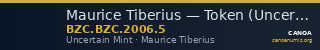 Maurice Tiberius — Token (Uncertain Mint) — CANOA