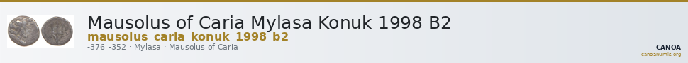 Mausolus of Caria Mylasa Konuk 1998 B2 — CANOA