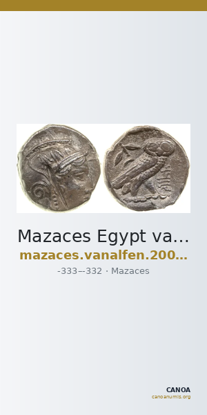 Mazaces Egypt van Alfen 2002 VI Athenian imitations — CANOA