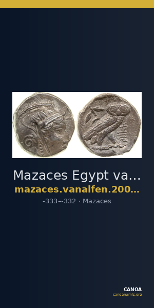Mazaces Egypt van Alfen 2002 VI Athenian imitations — CANOA
