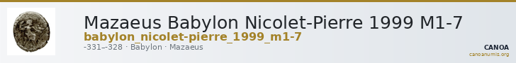 Mazaeus Babylon Nicolet-Pierre 1999 M1-7 — CANOA