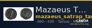 Mazaeus Tarsus Newell 1920 Series V — CANOA
