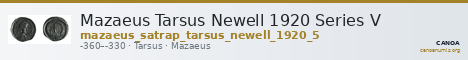 Mazaeus Tarsus Newell 1920 Series V — CANOA