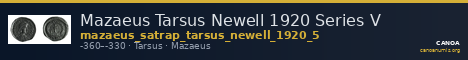 Mazaeus Tarsus Newell 1920 Series V — CANOA