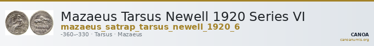 Mazaeus Tarsus Newell 1920 Series VI — CANOA