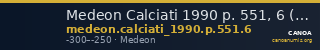 Medeon Calciati 1990 p. 551, 6 (Metropolis) — CANOA