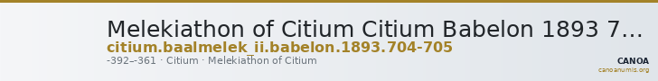 Melekiathon of Citium Citium Babelon 1893 704-705 — CANOA