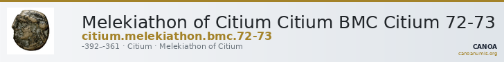 Melekiathon of Citium Citium BMC Citium 72-73 — CANOA