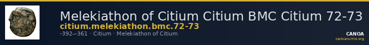 Melekiathon of Citium Citium BMC Citium 72-73 — CANOA