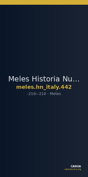 Meles Historia Numorum Italy 442 — CANOA