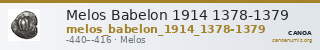 Melos Babelon 1914 1378-1379 — CANOA