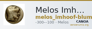Melos Imhoof-Blumer 1883 p. 224, 77 — CANOA