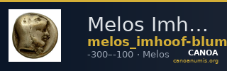 Melos Imhoof-Blumer 1883 p. 224, 77 — CANOA