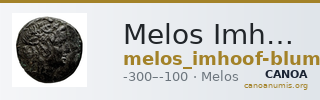 Melos Imhoof-Blumer 1883 p. 225, 78 — CANOA