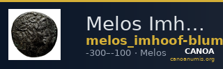 Melos Imhoof-Blumer 1883 p. 225, 78 — CANOA