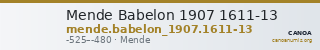 Mende Babelon 1907 1611-13 — CANOA