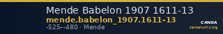 Mende Babelon 1907 1611-13 — CANOA