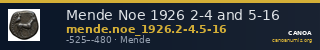 Mende Noe 1926 2-4 and 5-16 — CANOA
