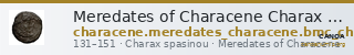 Meredates of Characene Charax Spasinou BMC Characene pl. 47, 7-15 — CANOA
