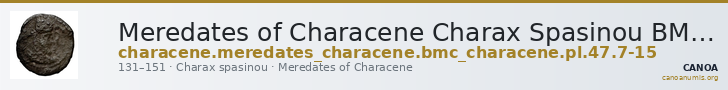 Meredates of Characene Charax Spasinou BMC Characene pl. 47, 7-15 — CANOA