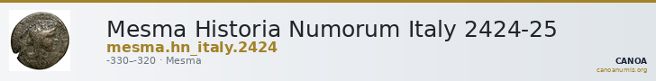 Mesma Historia Numorum Italy 2424-25 — CANOA