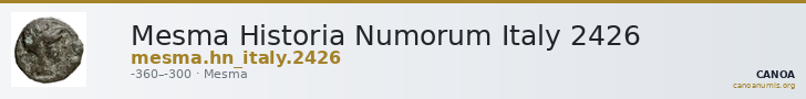 Mesma Historia Numorum Italy 2426 — CANOA
