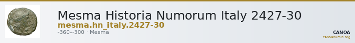 Mesma Historia Numorum Italy 2427-30 — CANOA
