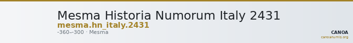 Mesma Historia Numorum Italy 2431 — CANOA