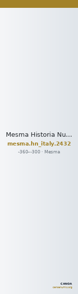 Mesma Historia Numorum Italy 2432 — CANOA