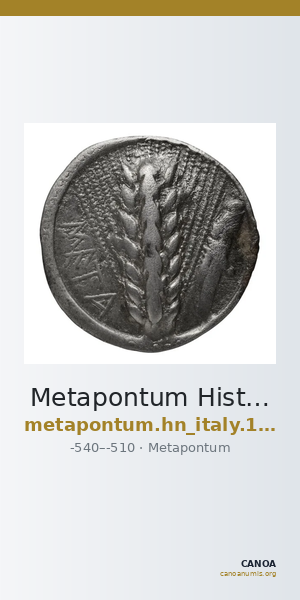 Metapontum Historia Numorum Italy 1459 — CANOA