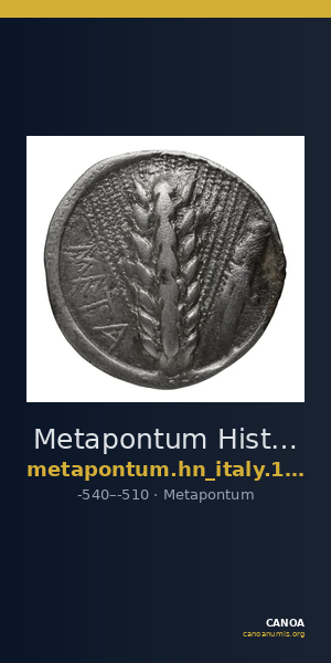 Metapontum Historia Numorum Italy 1459 — CANOA
