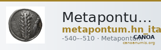 Metapontum Historia Numorum Italy 1459 — CANOA