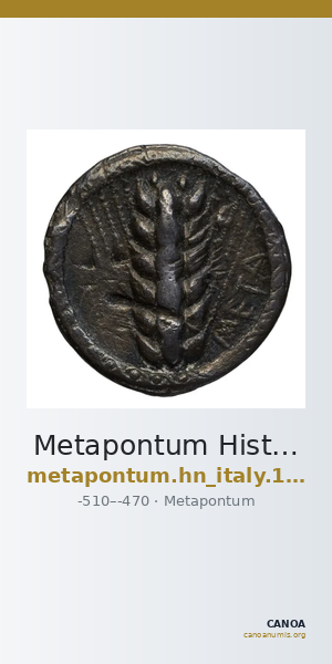Metapontum Historia Numorum Italy 1482-3 — CANOA