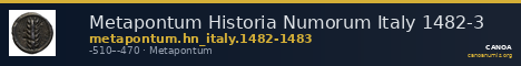 Metapontum Historia Numorum Italy 1482-3 — CANOA