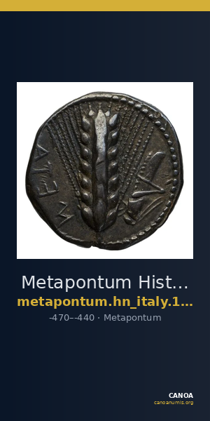 Metapontum Historia Numorum Italy 1484-6 — CANOA