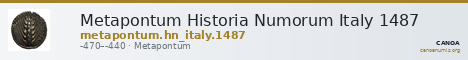 Metapontum Historia Numorum Italy 1487 — CANOA