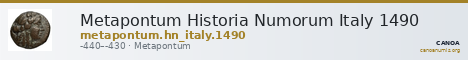 Metapontum Historia Numorum Italy 1490 — CANOA