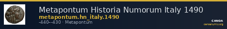 Metapontum Historia Numorum Italy 1490 — CANOA